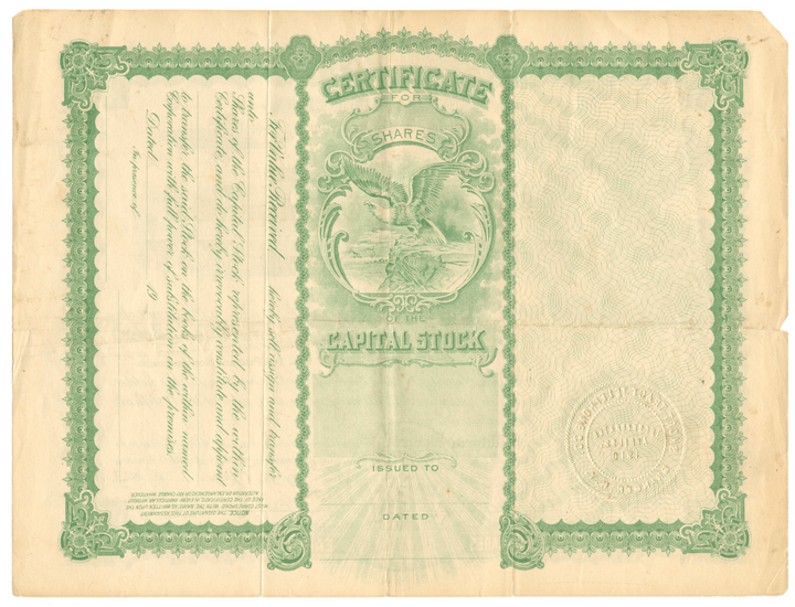 Short Tract Telephone Company Stock Certificate