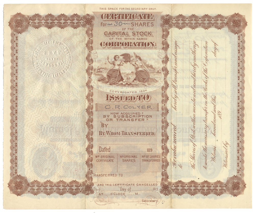 Mutual Automatic Telephone Company Stock Certificate