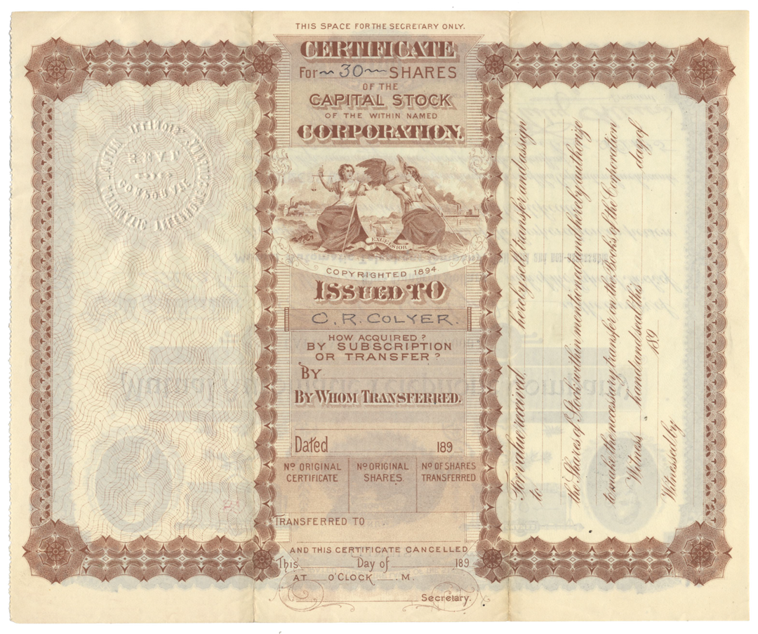 Mutual Automatic Telephone Company Stock Certificate