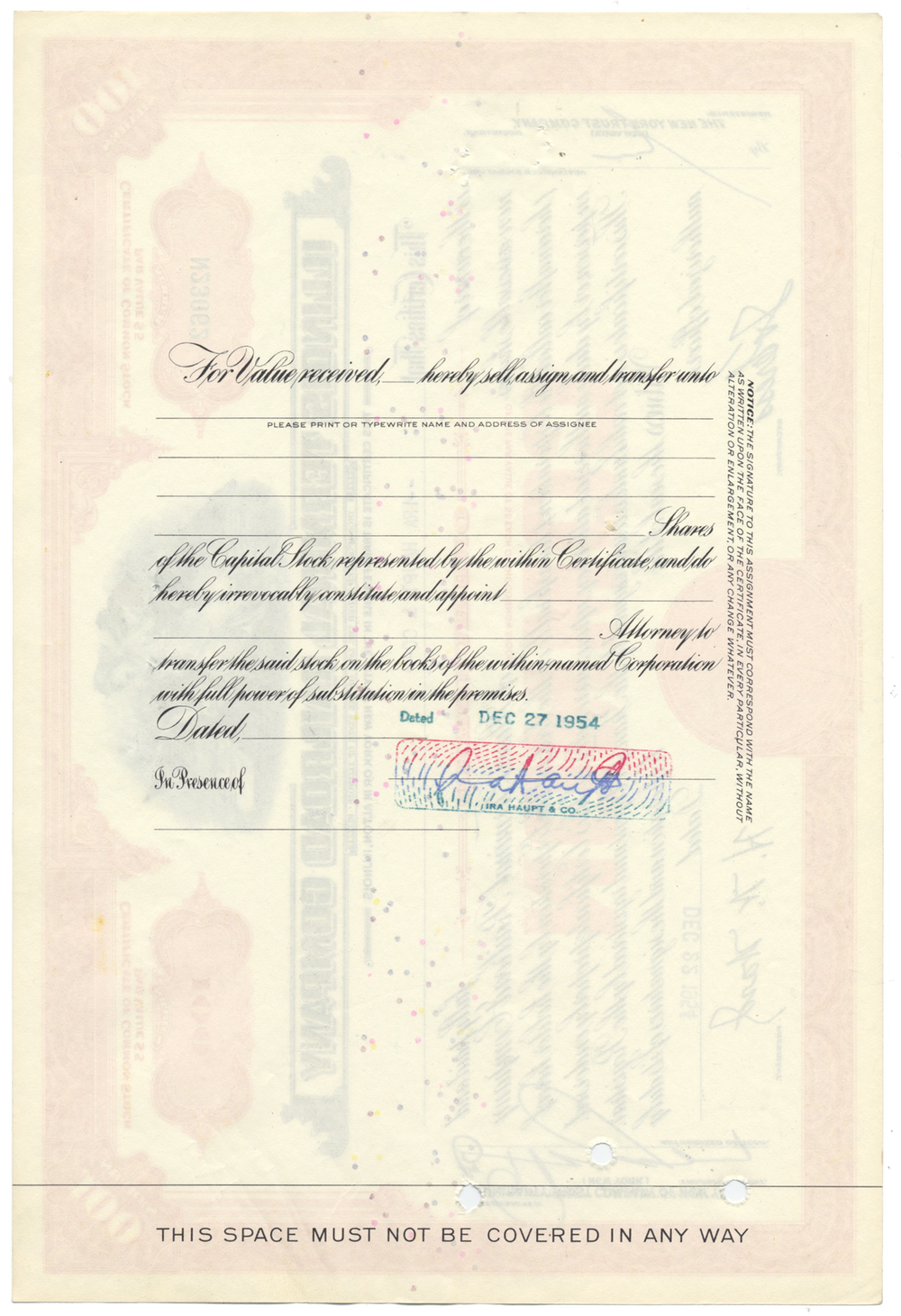 Illinois Terminal Railroad Company Stock Certificate