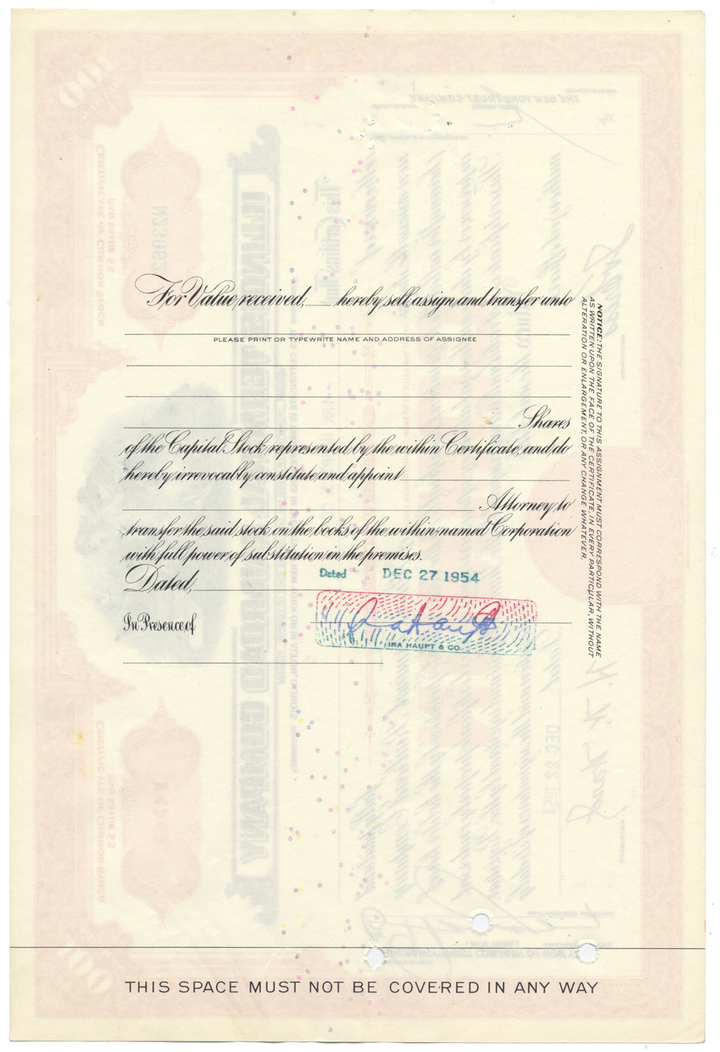 Illinois Terminal Railroad Company Stock Certificate