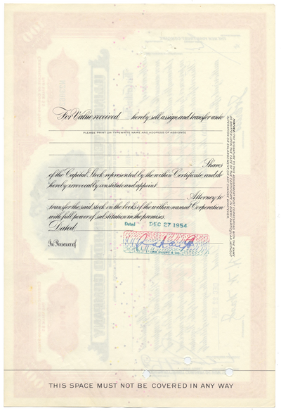 Illinois Terminal Railroad Company Stock Certificate