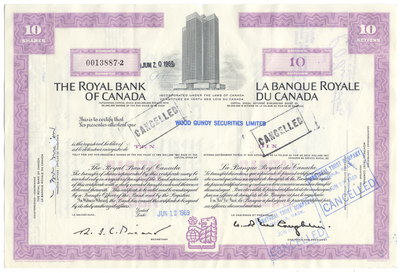 Royal Bank of Canada Stock Certificate
