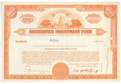  Diversified Investment Fund Stock Certificate