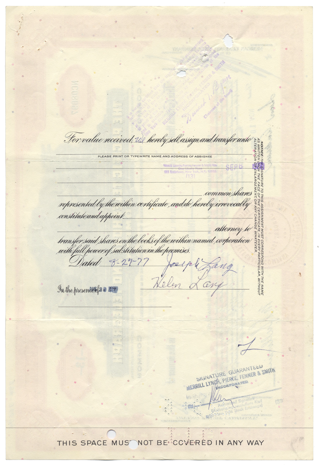 Pacific Telephone and Telegraph Company Stock Certificate