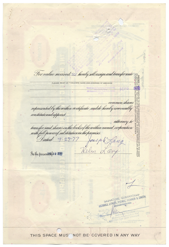 Pacific Telephone and Telegraph Company Stock Certificate