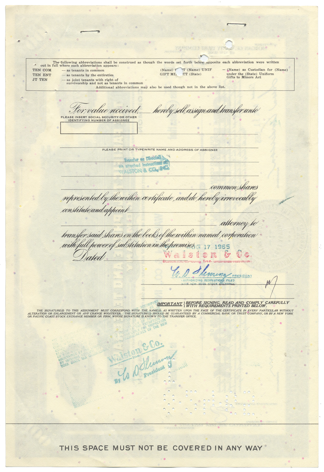 Pacific Telephone and Telegraph Company Stock Certificate