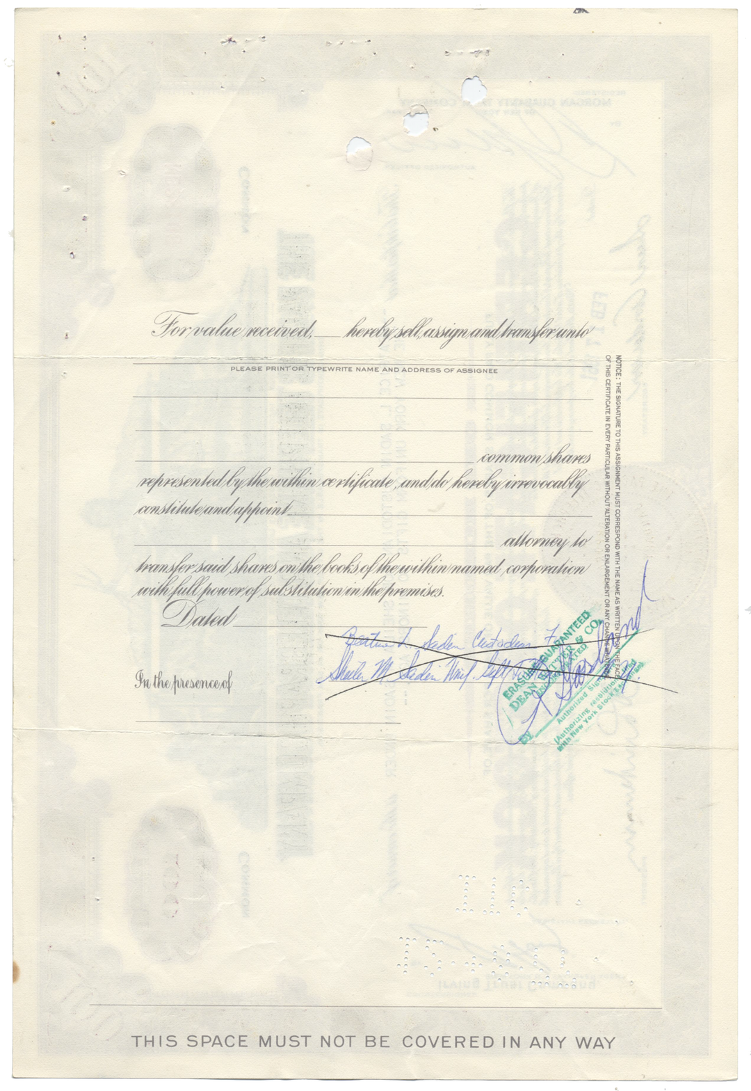 Pacific Telephone and Telegraph Company Stock Certificate