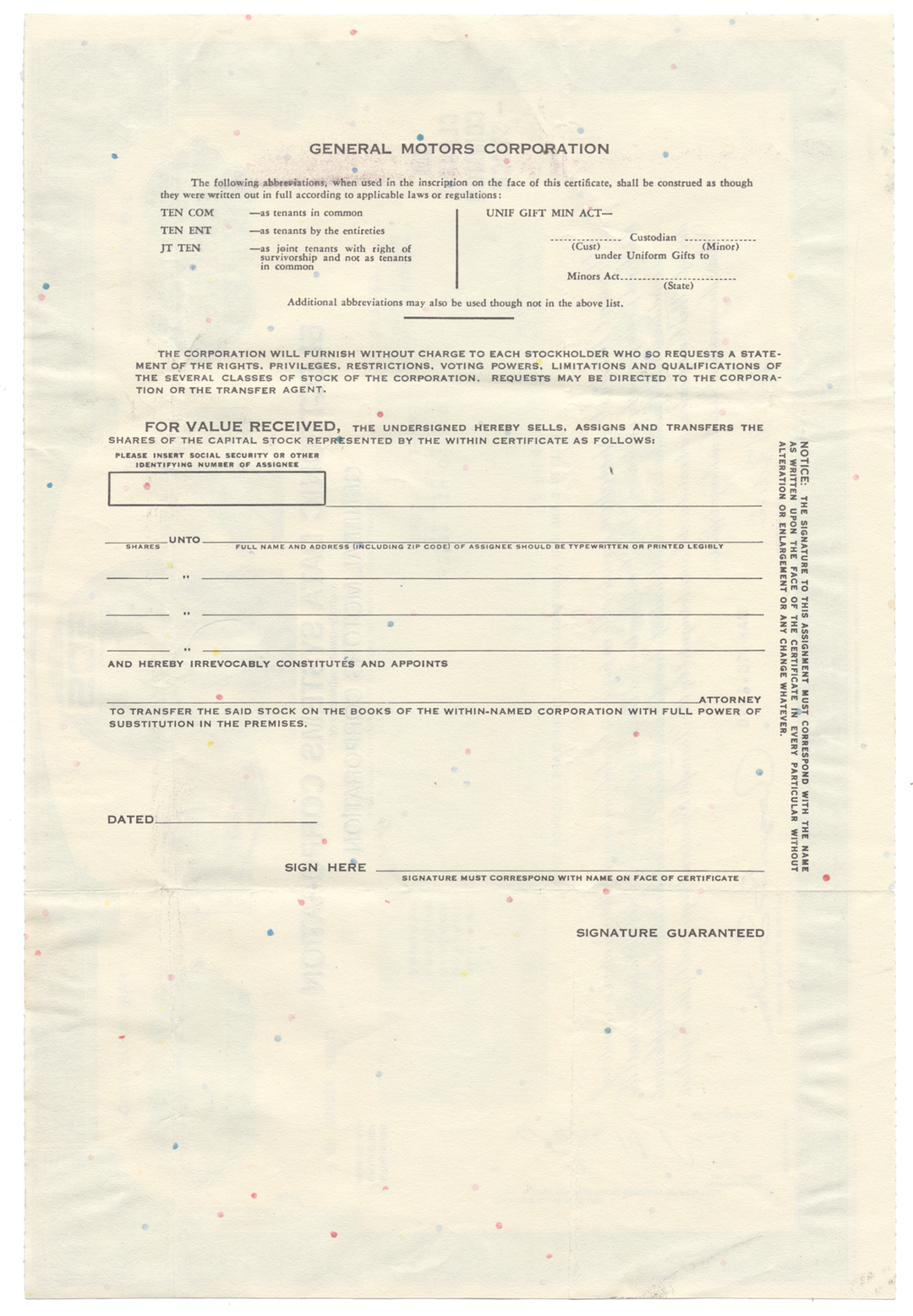 Electronic Data Systems Corporation (EDS) Stock Certificate