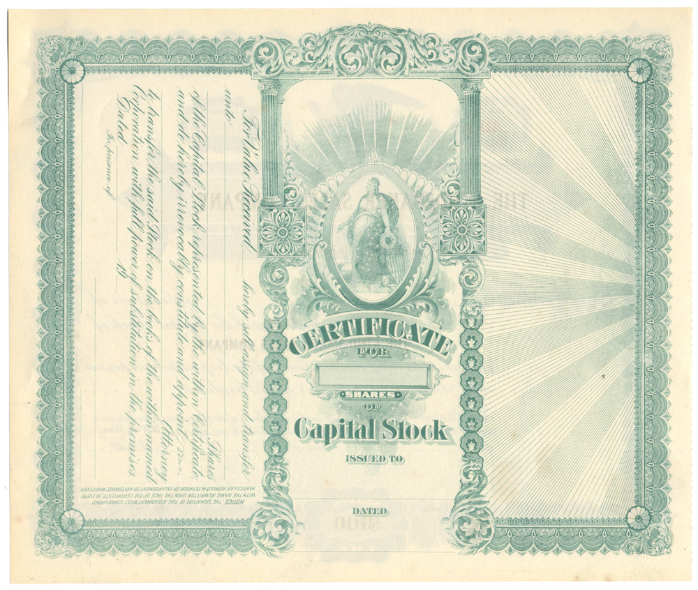 Studebaker Sales Company Stock Certificate