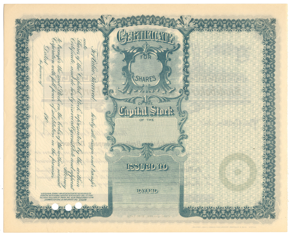 Studebaker Brothers Company Northwest Stock Certificate