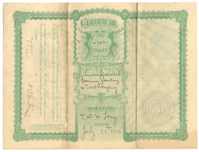 Rosemary Banking & Trust Company Stock Certificate