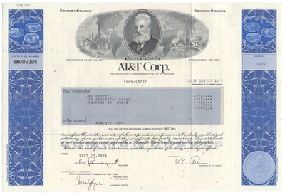 AT&T Corp. Stock Certificate