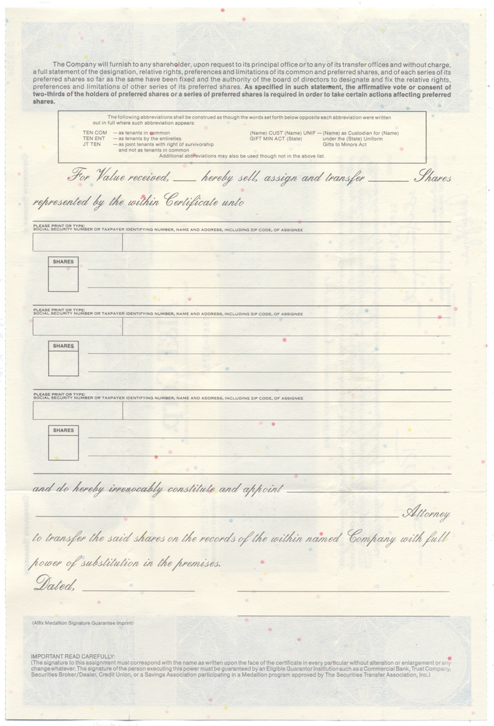 AT&T Corp. Stock Certificate