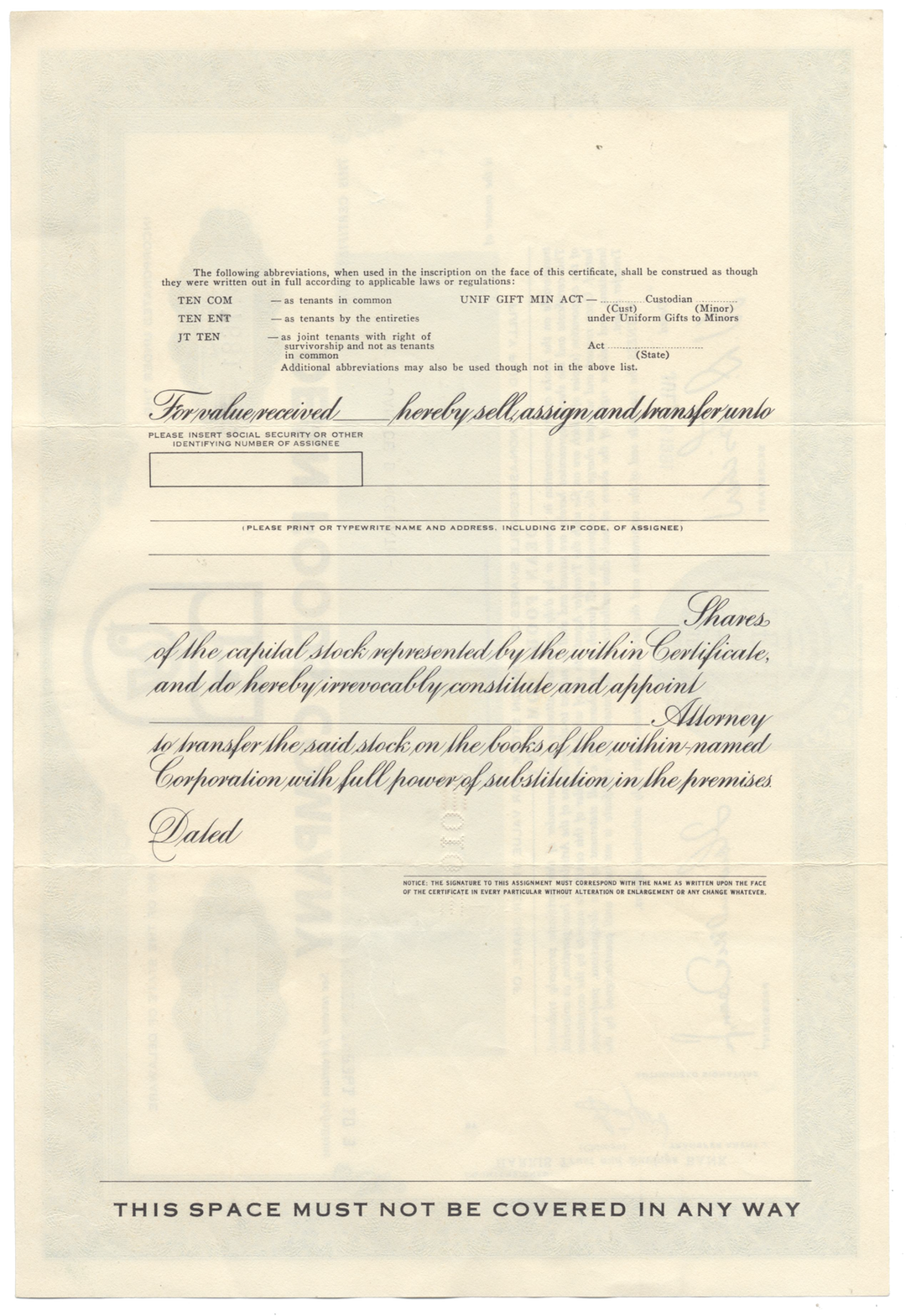 Dean Foods Company Stock Certificate