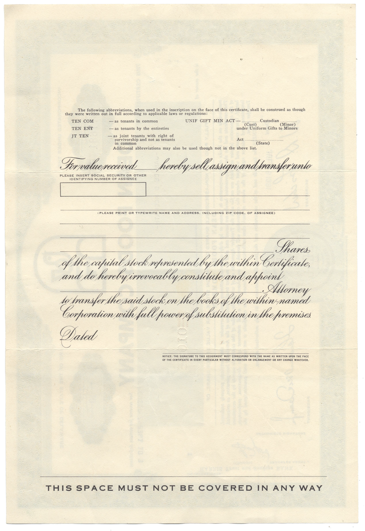 Dean Foods Company Stock Certificate