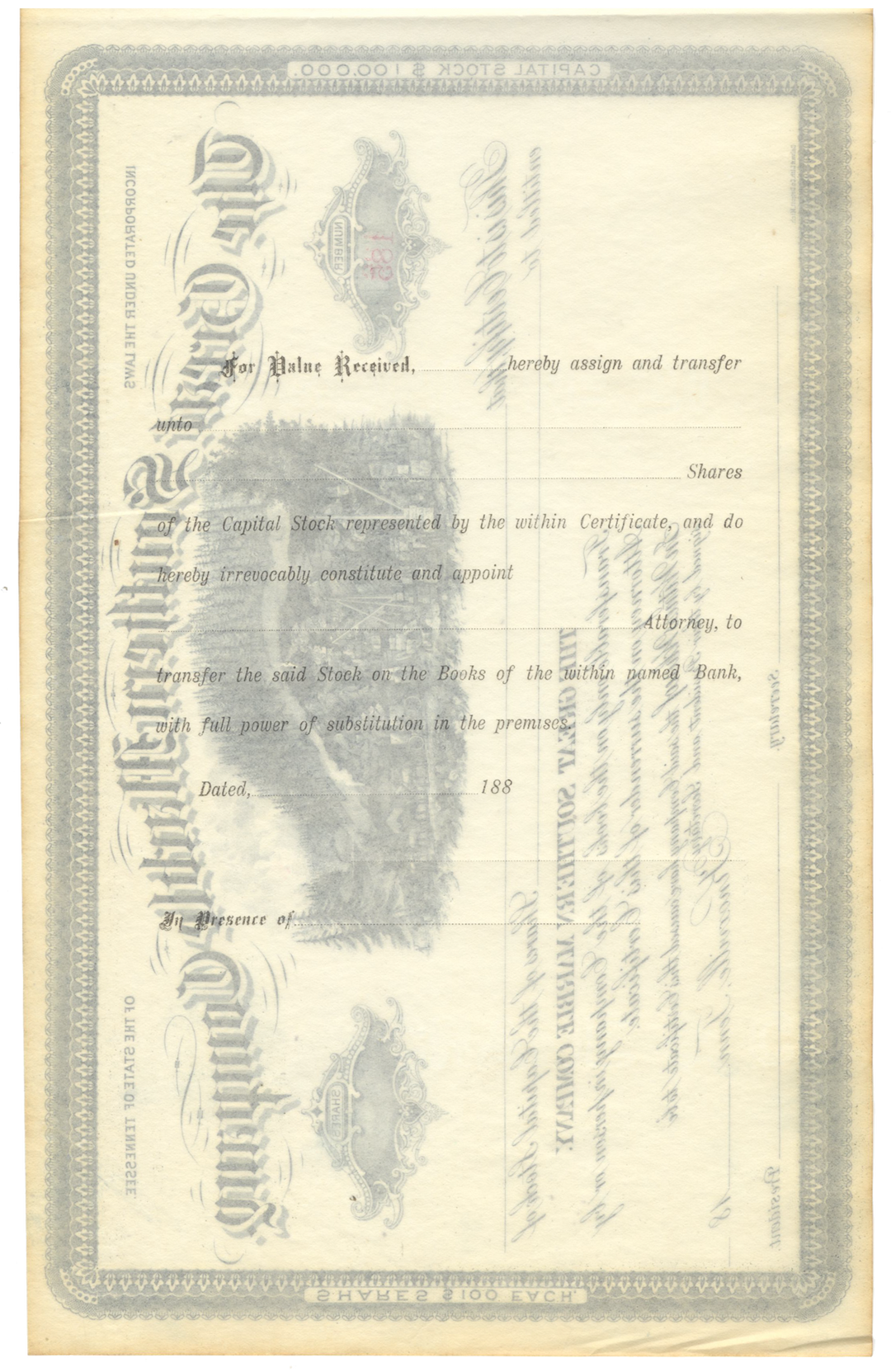 Great Southern Marble Company Stock Certificate