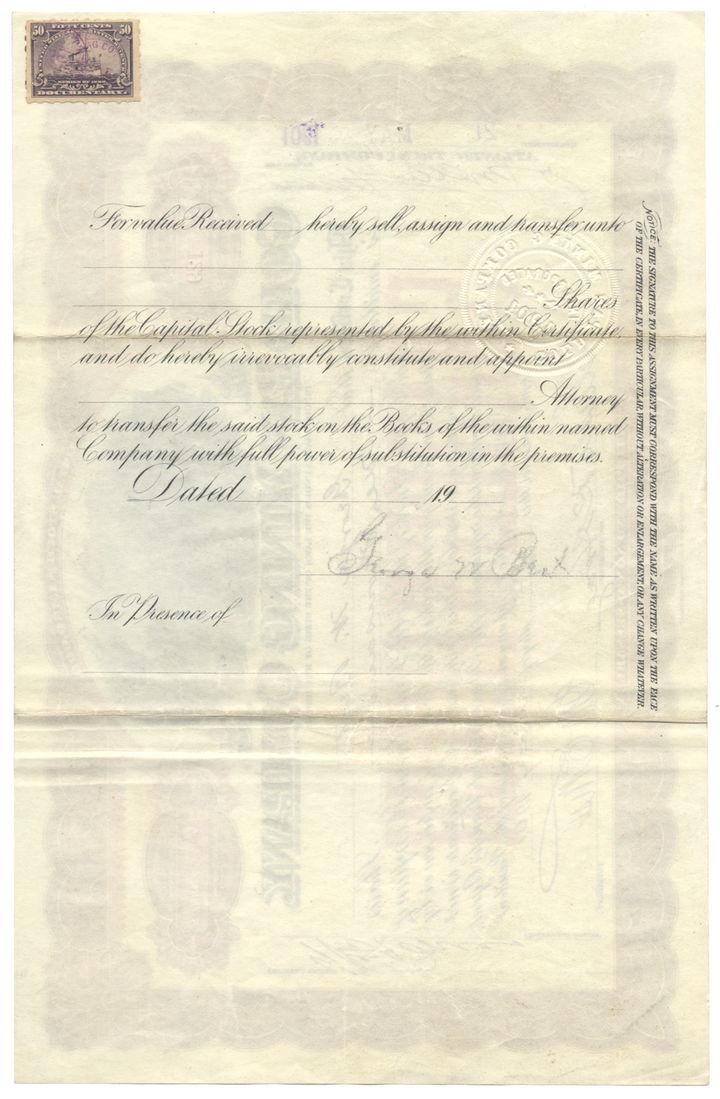 Gold Pan Mining Company Stock Certificate