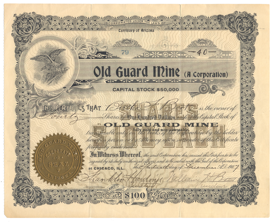 Old Guard Mine Stock Certificate