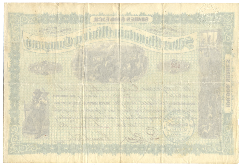 Silver Mountain Mining Company Stock Certificate