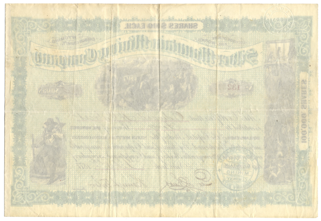 Silver Mountain Mining Company Stock Certificate