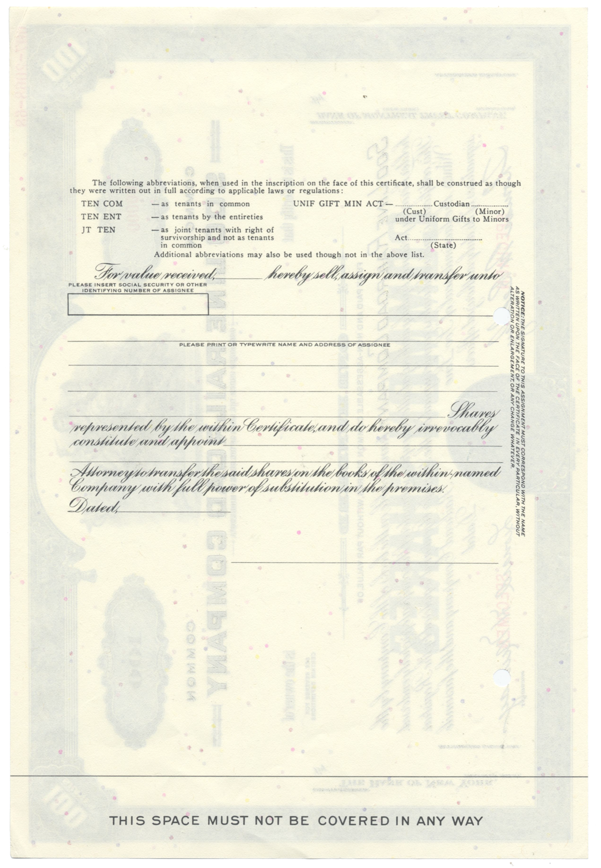 Soo Line Railroad Company Stock Certificate