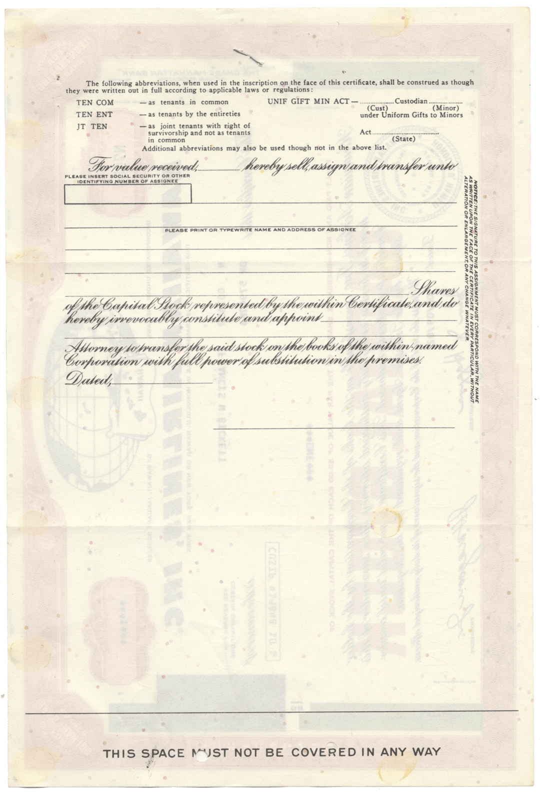 Hawaiian Airlines, Inc. Stock Certificate