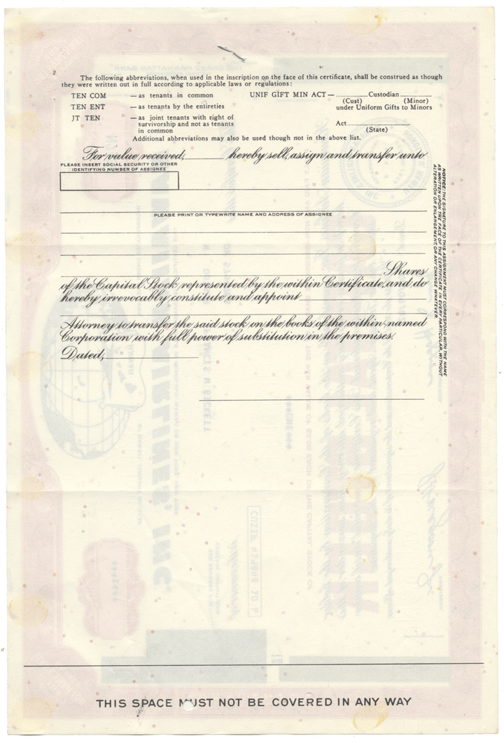 Hawaiian Airlines, Inc. Stock Certificate