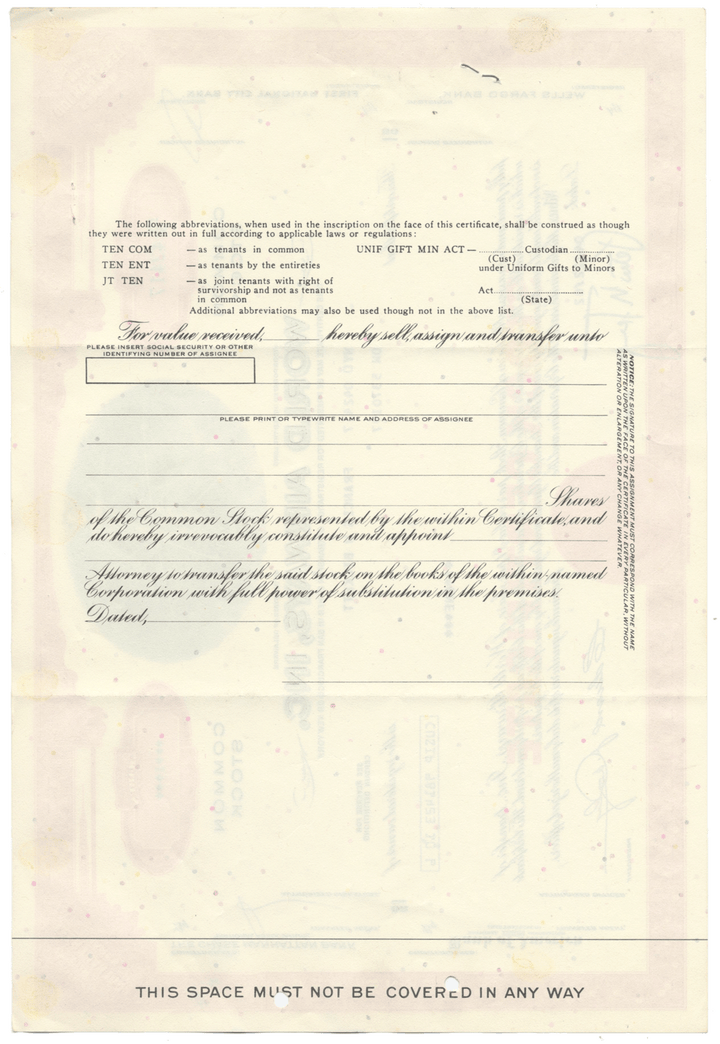 World Airways, Inc. Stock Certificate