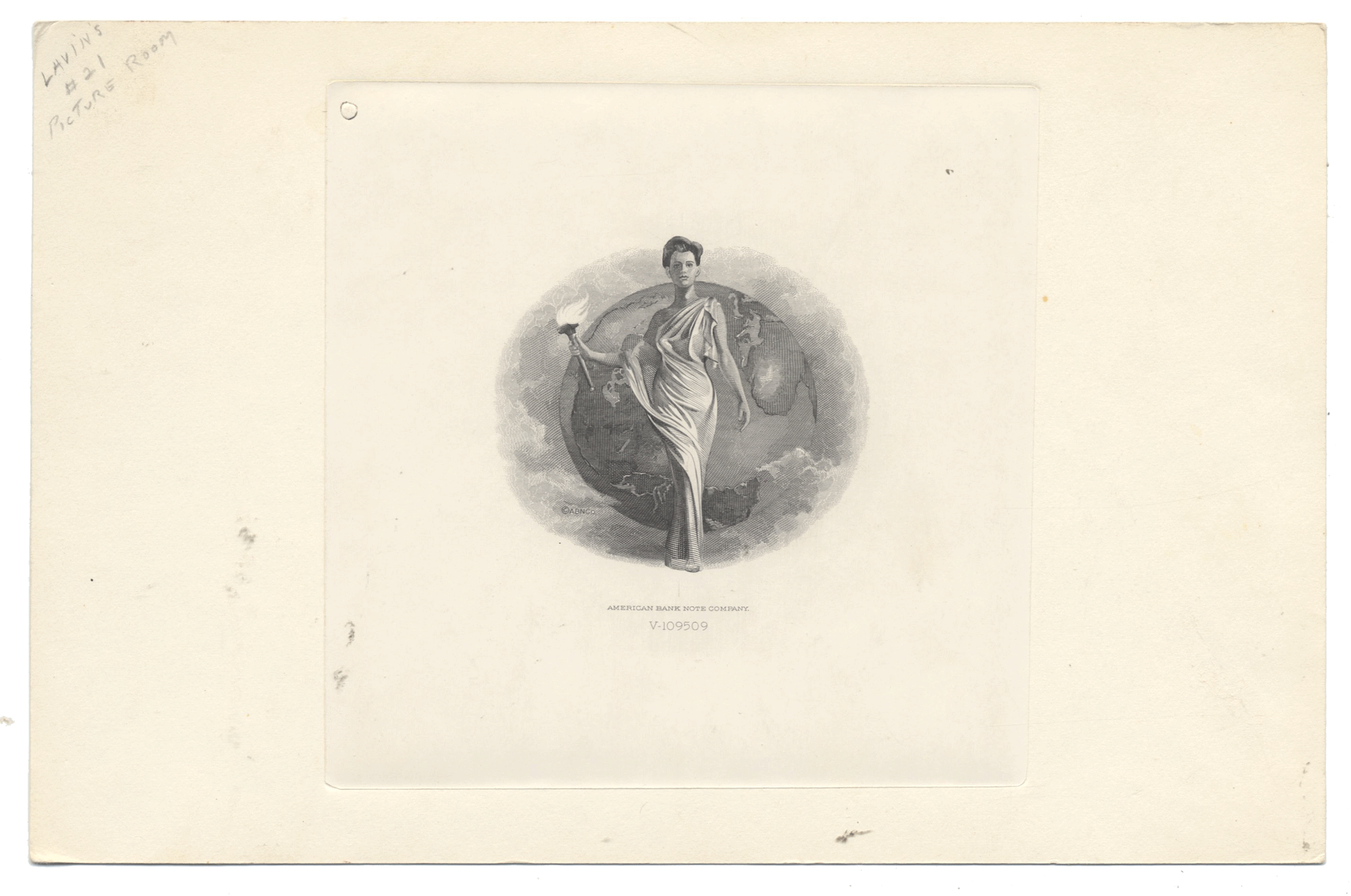 American Bank Note Company Vignette Card (Serial #V 109509)