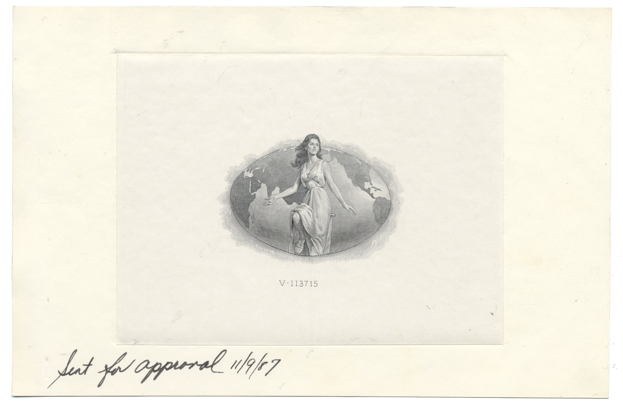 American Bank Note Company Vignette Card (Serial #V 113715)