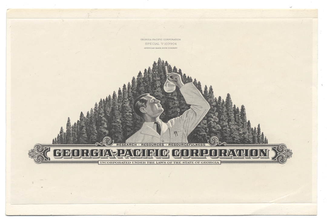 American Bank Note Company Vignette Card for GEORGIA-PACIFIC (Serial #V 103904)