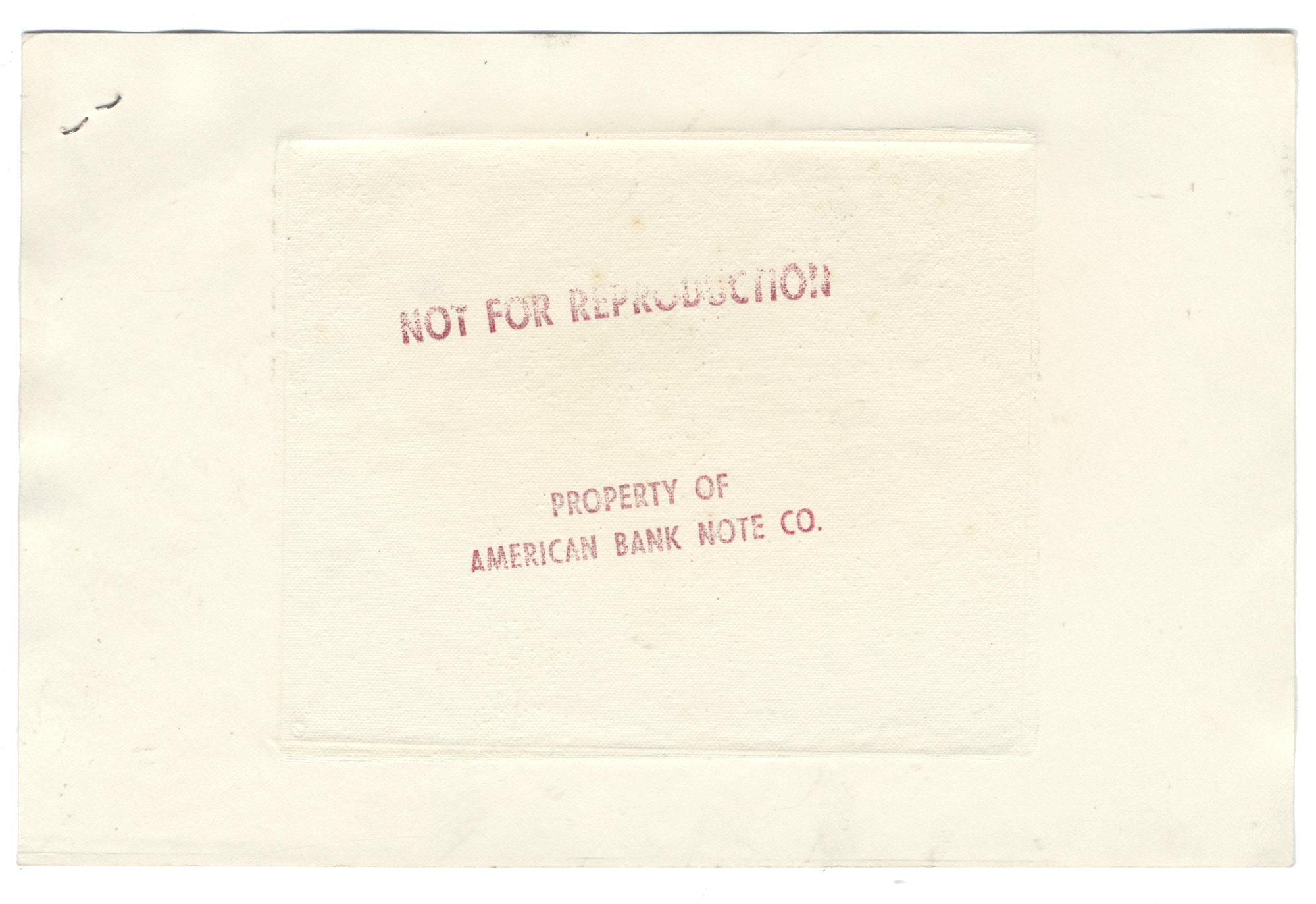 American Bank Note Company Vignette Card (Serial #V 108530)