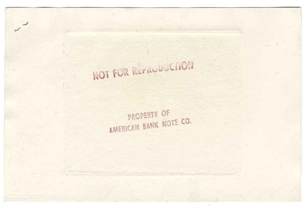 American Bank Note Company Vignette Card (Serial #V 108530)