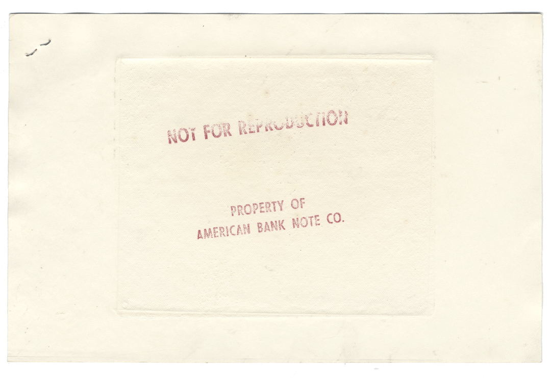 American Bank Note Company Vignette Card (Serial #V 108530)
