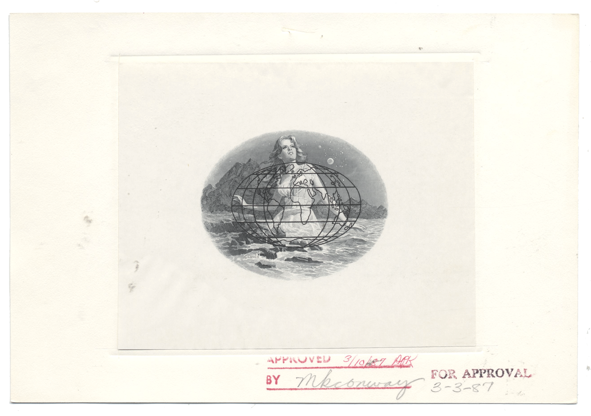 American Bank Note Company Vignette Card for ECOLAB