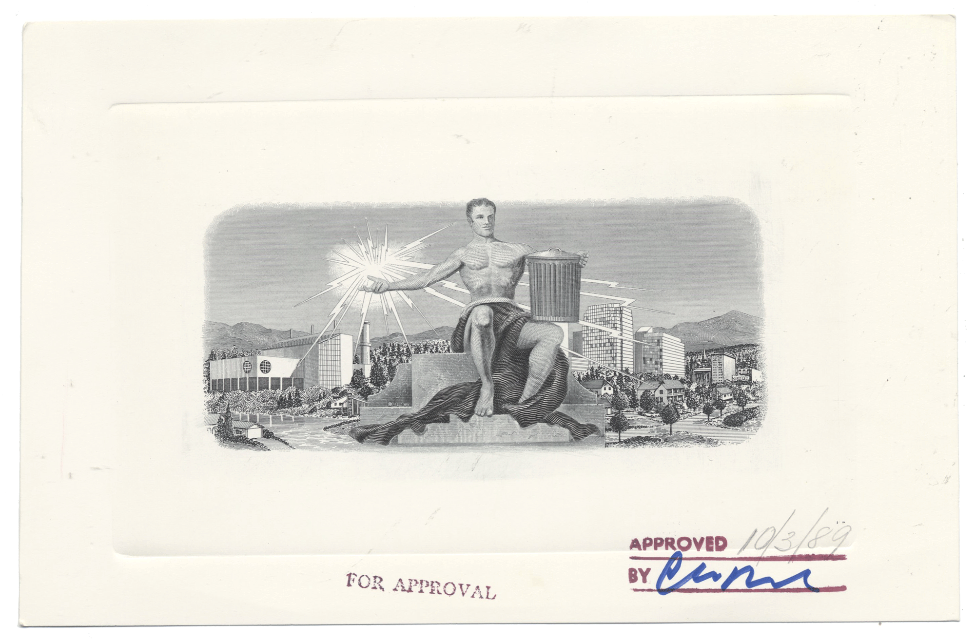American Bank Note Company Vignette Card for WHEELABRATOR TECHNOLOGIES