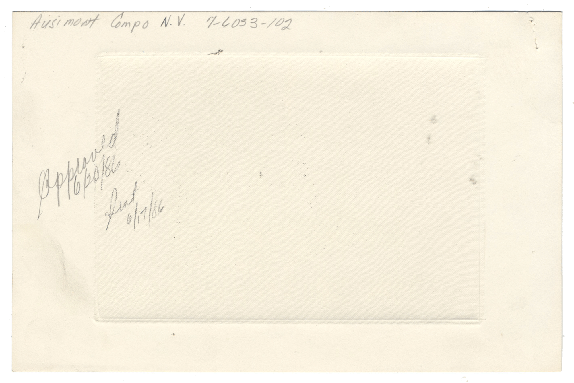 American Bank Note Company Vignette Card for AUSIMONT COMPO NV