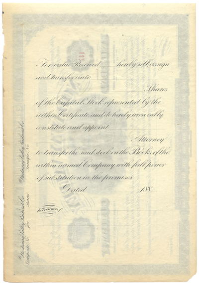 Nodaway Valley Railroad Company Stock Certificate