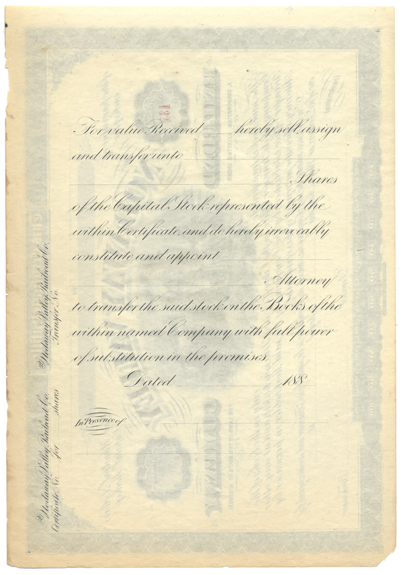 Nodaway Valley Railroad Company Stock Certificate