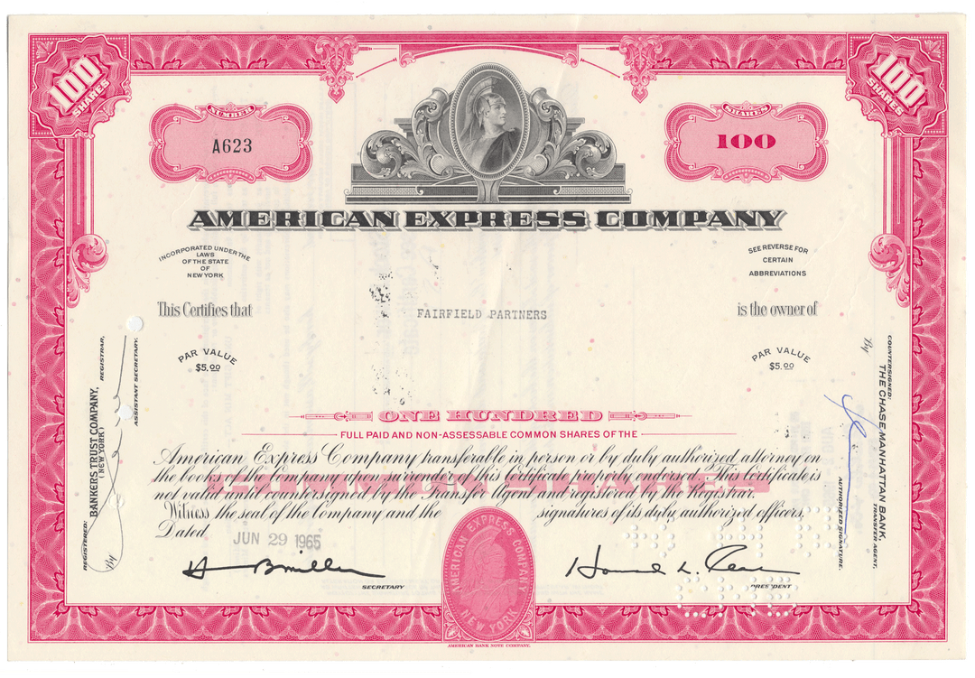 American Express Company Stock Certificate