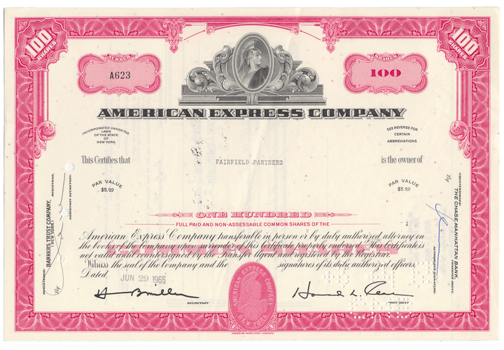 American Express Company Stock Certificate