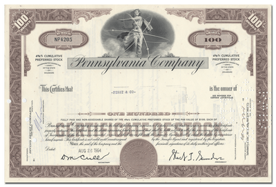 Pennsylvania Company Stock Certificate