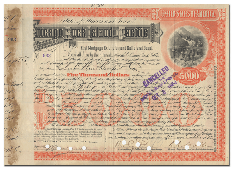 Chicago, Rock Island and Pacific Railway Company Bond Certificate