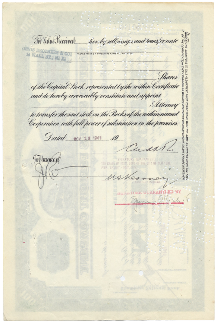 United States Freight Company Stock Certificate