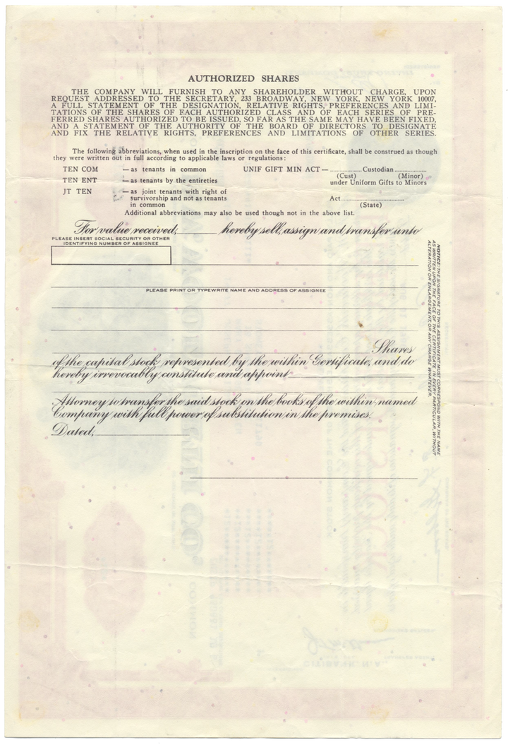 F. W. Woolworth Co. Stock Certificate