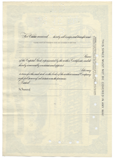 Delaware, Lackawanna and Western Rail Road Company Stock Certificate