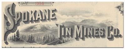 Spokane Tin Mines Co. Stock Certificate