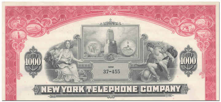 New York Telephone Company Bond Certificate