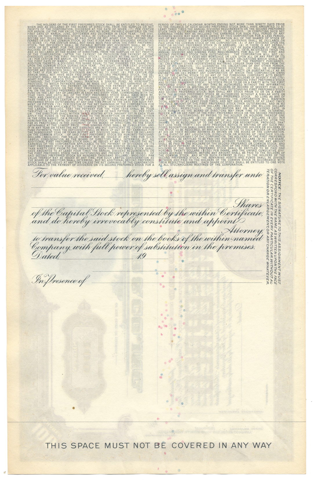 Oscar Mayer & Co., Inc. Stock Certificate